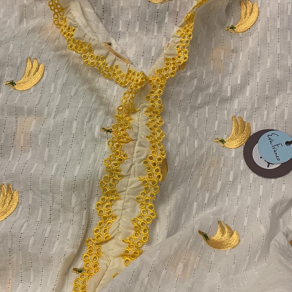Anthropologie Eva Franco bananas 🍌 top embroidered new with tags size small - Picture 3 of 7